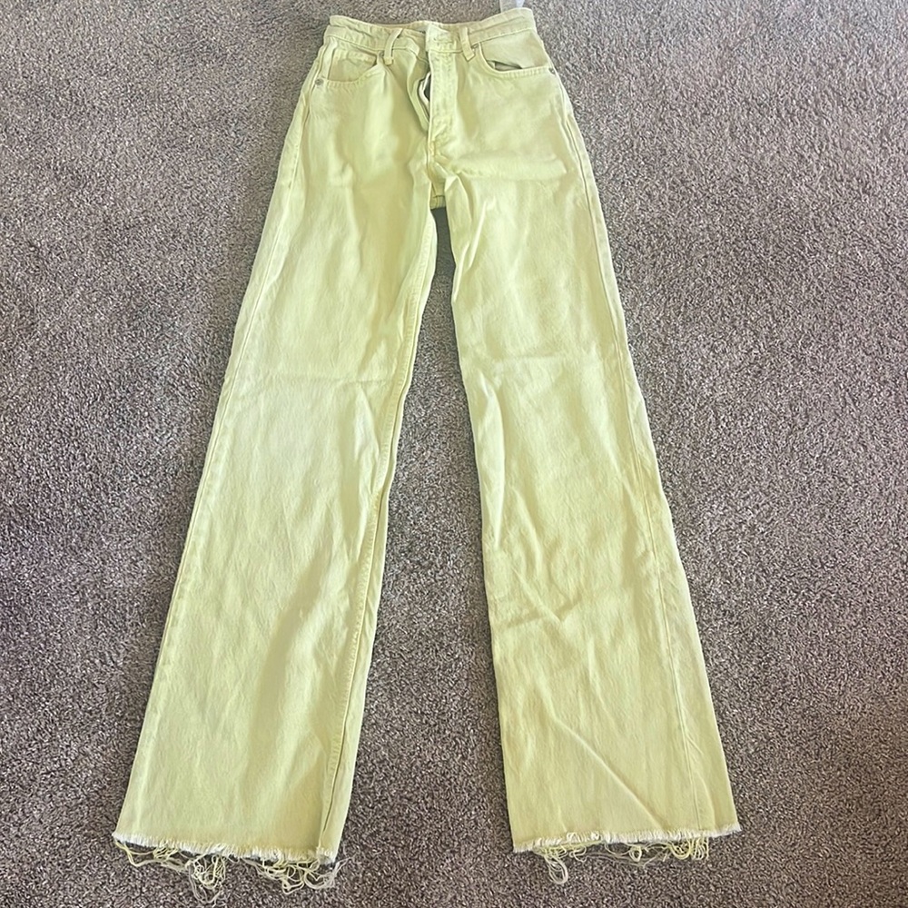 Yellow wide legged  Zara jeans